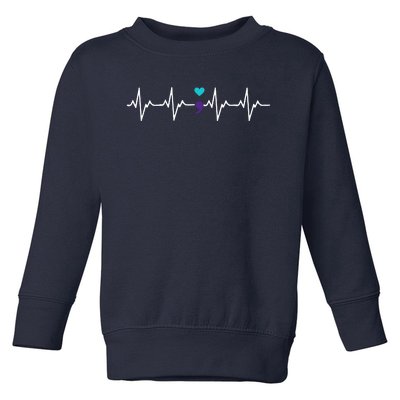 HeartBeat Semicolon Gift Suicide Prevention Awareness Toddler Sweatshirt