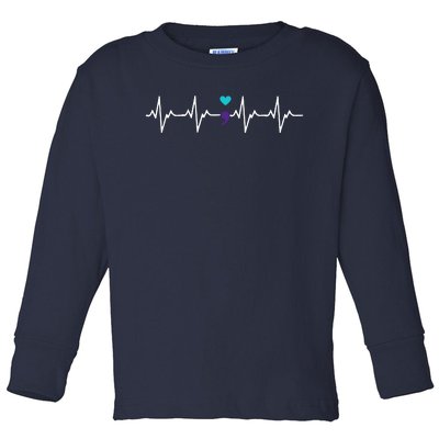 HeartBeat Semicolon Gift Suicide Prevention Awareness Toddler Long Sleeve Shirt