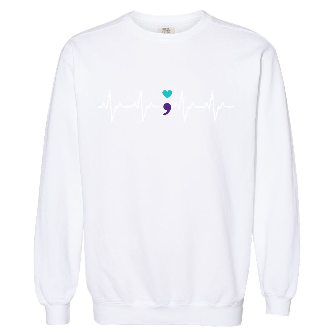 HeartBeat Semicolon Gift Suicide Prevention Awareness Garment-Dyed Sweatshirt