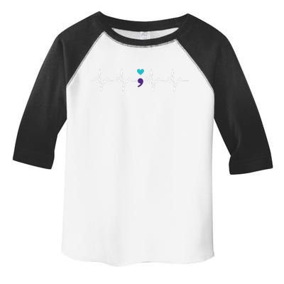 HeartBeat Semicolon Gift Suicide Prevention Awareness Toddler Fine Jersey T-Shirt