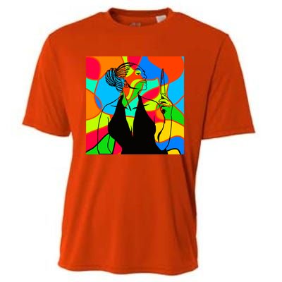 Halloween Stained Glass Peace Funny Gift Melanin Black Magic Gift Cooling Performance Crew T-Shirt