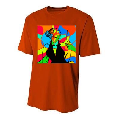 Halloween Stained Glass Peace Funny Gift Melanin Black Magic Gift Performance Sprint T-Shirt