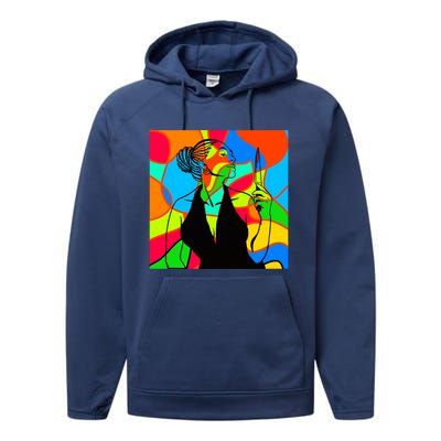 Halloween Stained Glass Peace Funny Gift Melanin Black Magic Gift Performance Fleece Hoodie