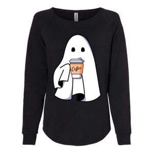 Halloween Spooky Ghost Retro Cute Boo In Coffee Funny Gift Womens California Wash Sweatshirt