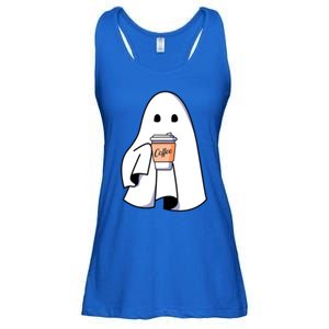 Halloween Spooky Ghost Retro Cute Boo In Coffee Funny Gift Ladies Essential Flowy Tank