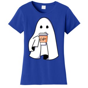 Halloween Spooky Ghost Retro Cute Boo In Coffee Funny Gift Women's T-Shirt