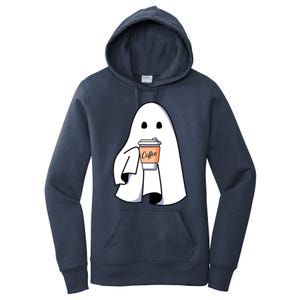 Halloween Spooky Ghost Retro Cute Boo In Coffee Funny Gift Women's Pullover Hoodie