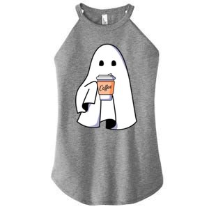 Halloween Spooky Ghost Retro Cute Boo In Coffee Funny Gift Women's Perfect Tri Rocker Tank