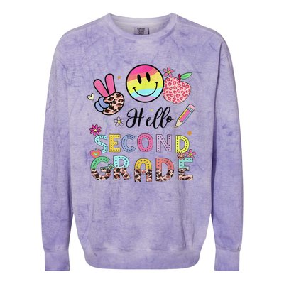 Hello Second Grade 2nd Grade First Day Of School Gift Colorblast Crewneck Sweatshirt