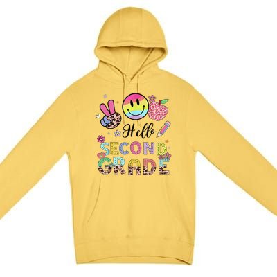 Hello Second Grade 2nd Grade First Day Of School Gift Premium Pullover Hoodie