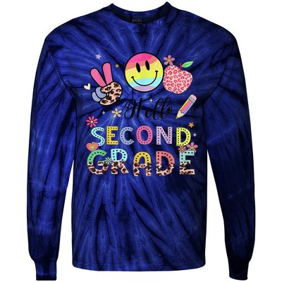 Hello Second Grade 2nd Grade First Day Of School Gift Tie-Dye Long Sleeve Shirt