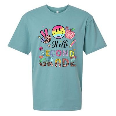 Hello Second Grade 2nd Grade First Day Of School Gift Sueded Cloud Jersey T-Shirt