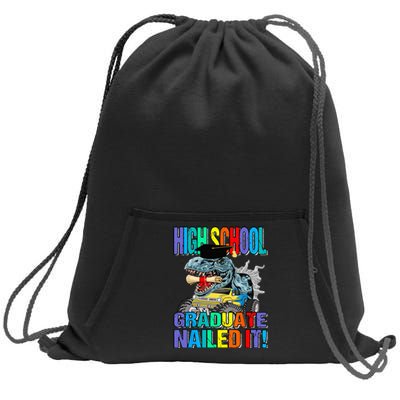 High School Graduate Nailed It Graduation Dinosaur Sweatshirt Cinch Pack Bag