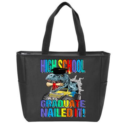 High School Graduate Nailed It Graduation Dinosaur Zip Tote Bag