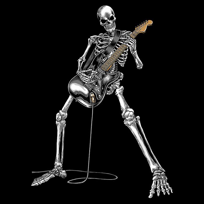 Happy Skeleton Guitar Guy Spooky Halloween Rock Band Concert 16 in Basic Backpack