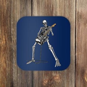 Happy Skeleton Guitar Guy Spooky Halloween Rock Band Concert Coaster