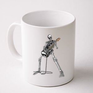 Happy Skeleton Guitar Guy Spooky Halloween Rock Band Concert Coffee Mug