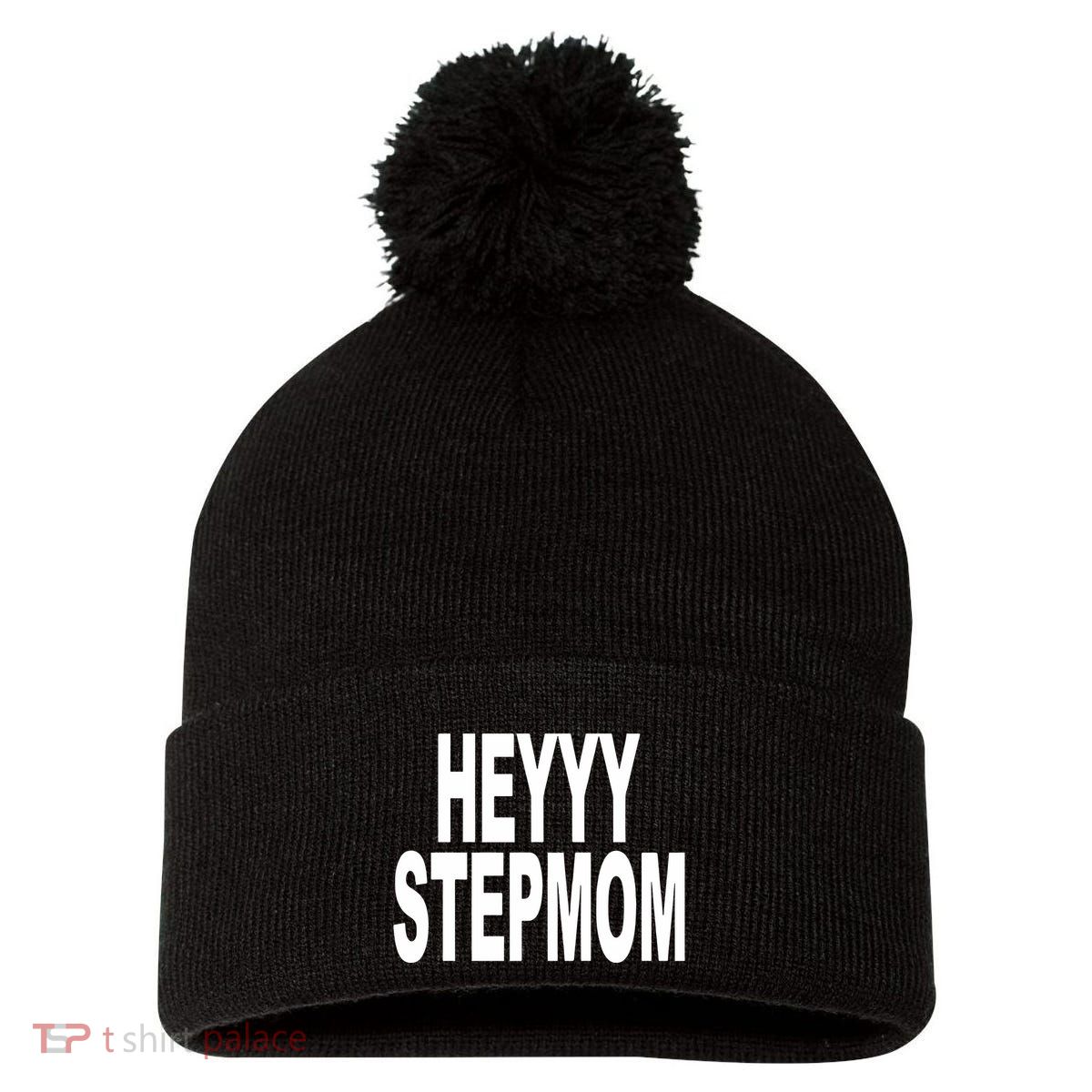Heyyy Stepmom Pom Pom 12in Knit Beanie