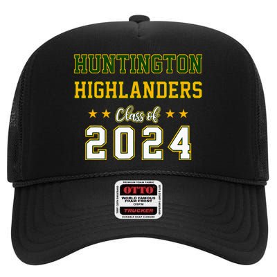 High School Huntington Highlanders Class Of 2024 High Crown Mesh Back Trucker Hat