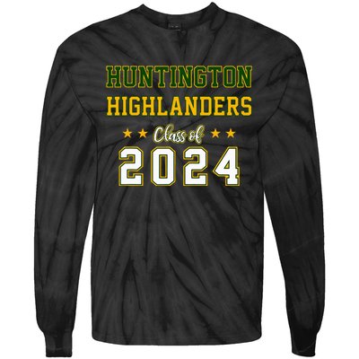 High School Huntington Highlanders Class Of 2024 Tie-Dye Long Sleeve Shirt