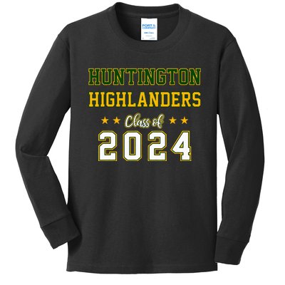 High School Huntington Highlanders Class Of 2024 Kids Long Sleeve Shirt