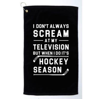 Hockey Season Hockey Fan Gift Platinum Collection Golf Towel