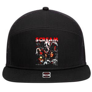 Halloween Scream Horror Movie 7 Panel Mesh Trucker Snapback Hat