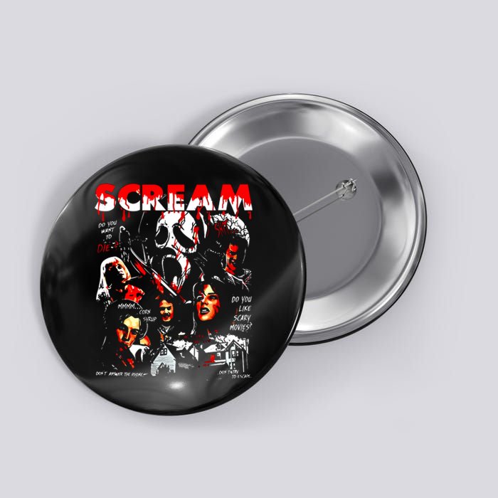 Halloween Scream Horror Movie Button