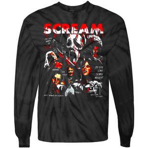 Halloween Scream Horror Movie Tie-Dye Long Sleeve Shirt