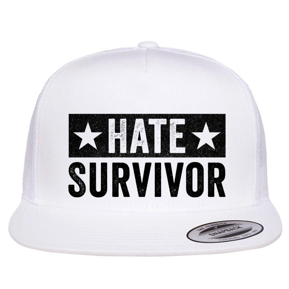 Hate Survivor Flat Bill Trucker Hat
