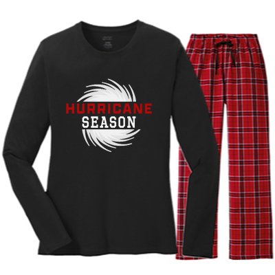 Hurricane Season Women's Long Sleeve Flannel Pajama Set 