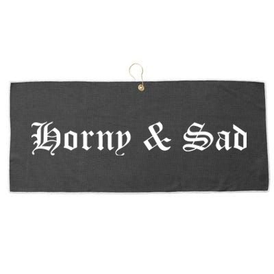 Horny & Sad Large Microfiber Waffle Golf Towel