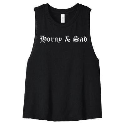 Horny & Sad Women's Racerback Cropped Tank