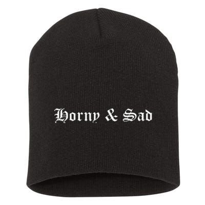 Horny & Sad Short Acrylic Beanie