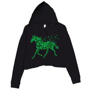 Horse Shamrock Horseback Riding Equestrian Meaningful Gift Patrick Day Gift Crop Fleece Hoodie