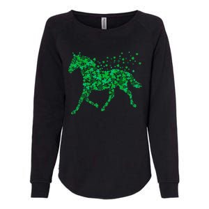 Horse Shamrock Horseback Riding Equestrian Meaningful Gift Patrick Day Gift Womens California Wash Sweatshirt