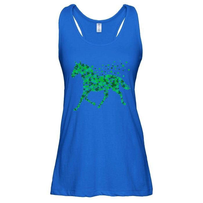 Horse Shamrock Horseback Riding Equestrian Meaningful Gift Patrick Day Gift Ladies Essential Flowy Tank