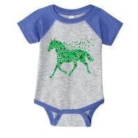 Horse Shamrock Horseback Riding Equestrian Meaningful Gift Patrick Day Gift Infant Baby Jersey Bodysuit