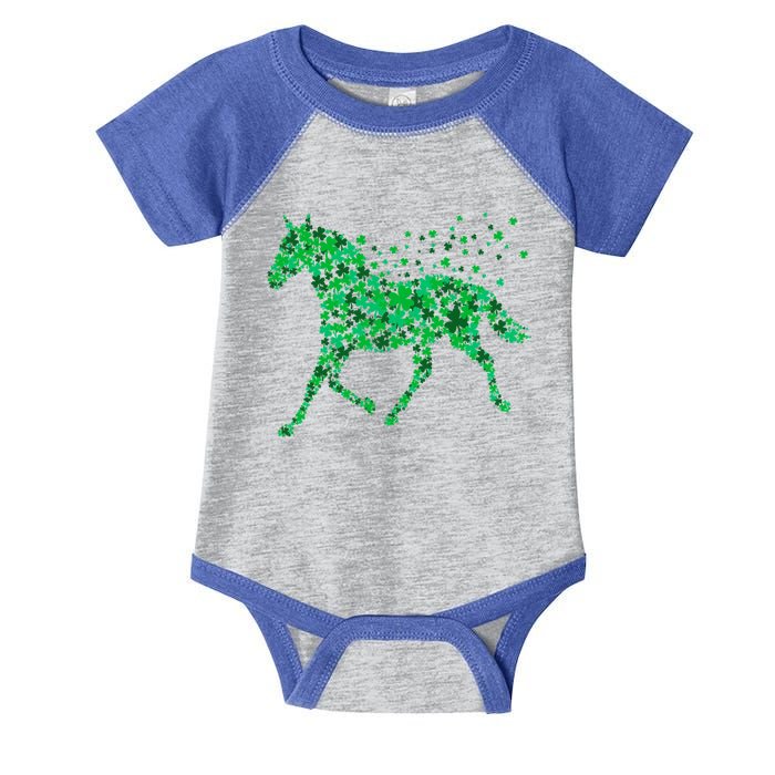 Horse Shamrock Horseback Riding Equestrian Meaningful Gift Patrick Day Gift Infant Baby Jersey Bodysuit