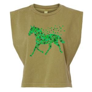 Horse Shamrock Horseback Riding Equestrian Meaningful Gift Patrick Day Gift Garment-Dyed Women's Muscle Tee