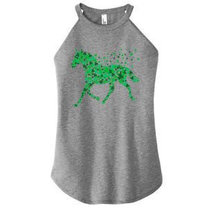 Horse Shamrock Horseback Riding Equestrian Meaningful Gift Patrick Day Gift Women's Perfect Tri Rocker Tank