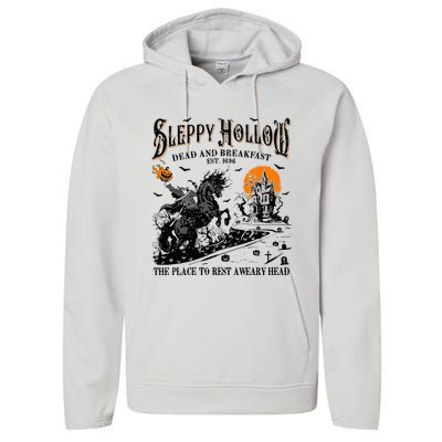 Halloween Sleepy Hollow Dead And Breakfast Performance Fleece Hoodie