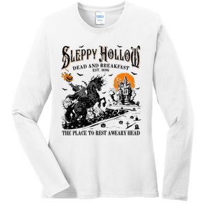 Halloween Sleepy Hollow Dead And Breakfast Ladies Long Sleeve Shirt