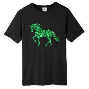 Horse Shamrock Horseback Riding Equestrian Cool Gift Patrick Gift Tall Fusion ChromaSoft Performance T-Shirt