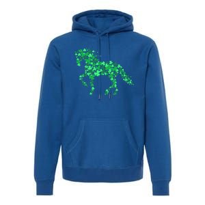 Horse Shamrock Horseback Riding Equestrian Cool Gift Patrick Gift Premium Hoodie