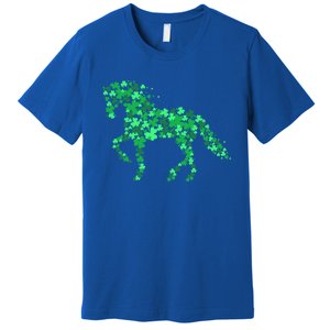 Horse Shamrock Horseback Riding Equestrian Cool Gift Patrick Gift Premium T-Shirt