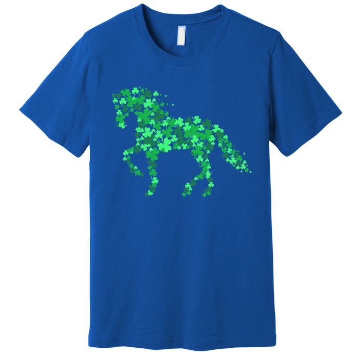 Horse Shamrock Horseback Riding Equestrian Cool Gift Patrick Gift Premium T-Shirt