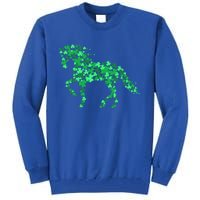 Horse Shamrock Horseback Riding Equestrian Cool Gift Patrick Gift Tall Sweatshirt