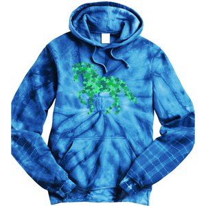 Horse Shamrock Horseback Riding Equestrian Cool Gift Patrick Gift Tie Dye Hoodie