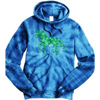 Horse Shamrock Horseback Riding Equestrian Cool Gift Patrick Gift Tie Dye Hoodie